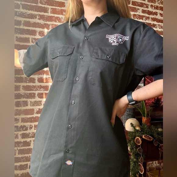2010s Dickies Racing black button down shirt - Picture 3 of 7